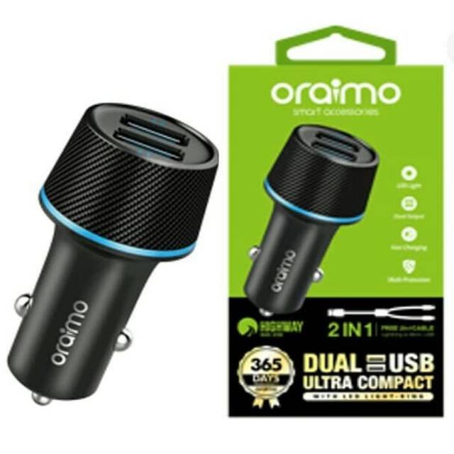 Oraimo Car Charger OCC-21D+OCD-D61 2 in 1 Cable