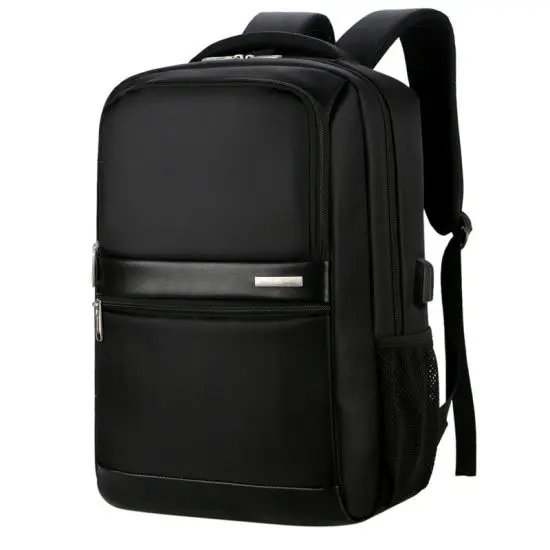 Fashion Anti-Theft USB Charging Travel Backpack Black
