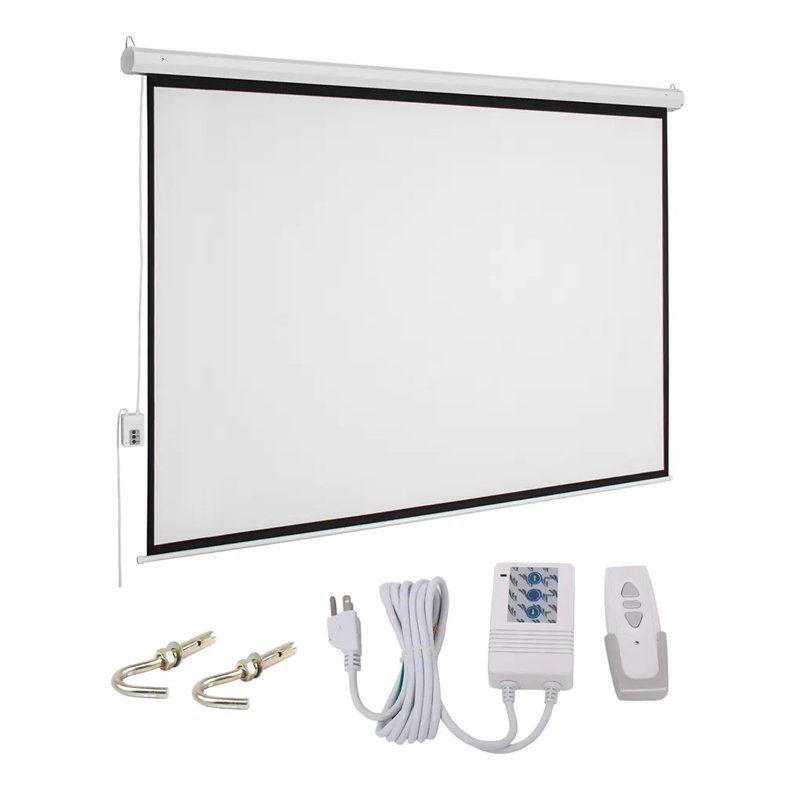 100" Electric Projector Screen Matte White With Remote Control 4:3 (203cm x 152cm)