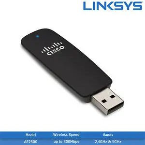 Linksys AE2500 N600 Dual-Band Wireless-N USB Adapter