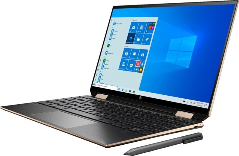 HP Spectre x360 Convertible Laptop PC 13t-aw200 11th Gen Intel Core i7-1165G7 4.7 GHz 13.3" FHD Touchscreen Display 16GB RAM 1TB SSD Webcam Wi-Fi Bluetooth Intel Iris Xe Graphics Windows 10 Home Nightfall Black 1 Year Warranty