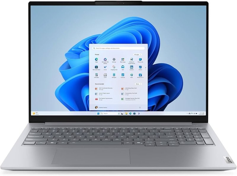 Lenovo ThinkBook 16 G8 IAL Intel Core Ultra 7 225H 16GB DDR5 5600 RAM 512GB SSD 16" WUXGA Display Intel Integrated Graphics 1080p Webcam Privacy Shutter Fingerprint Reader Backlit Keyboard Business Laptop 1 Year Warranty 