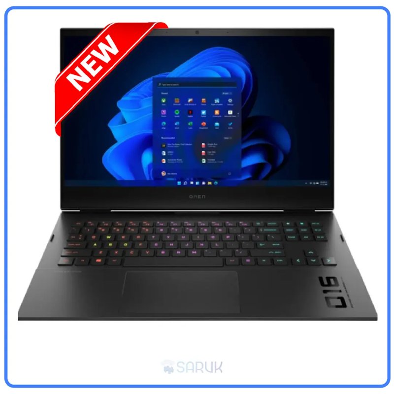 HP Omen 16-4q613ua 11th Gen Intel Core i7-11800H 16GB RAM 512GB SSD 16" FHD IPS Display Bluetooth Webcam WiFi NVIDIA RTX 3060 6GB Graphics Windows 11 1 Year Manufacturer