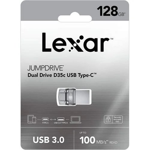 Lexar 128GB JumpDrive Dual Drive D35c USB 3.0 Type-C