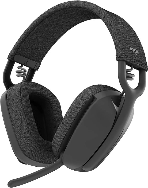 Logitech Zone Vibe 100 Lightweight Wireless Over Ear Headphones with Noise Canceling Microphone Advanced Multipoint Bluetooth Headset Works with Teams Google Meet Zoom