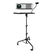 2 In 1 Laptop Projector Tripod Stand With Wheel Lock And Plate