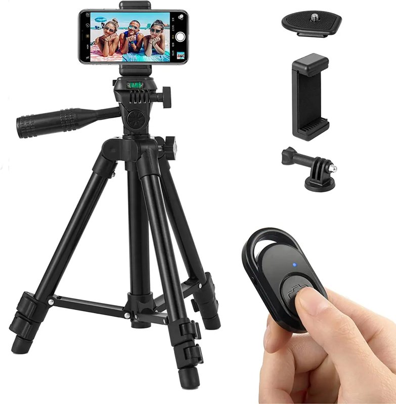 Polarduck Phone Tripod Stand Camera Mount 40 inch Lightweight Travel Tripod Stand 3 Way Panhead Quick Leverlock TR-3110