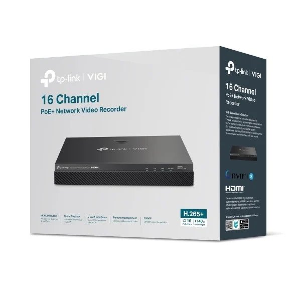 TP-Link TL-VIGI NVR2016H-16MP 16-Channel PoE+ Network Video Recorder