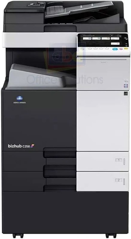 Konica Minolta Bizhub C308 A5-A3 2GB RAM 30cpm Emperon-Contr Bypass Paper Cass. (2x500 sheets) 250GB HDD Duplex Unit Gigabit Ethernet 4x IU w. PC-Drum and Developer 35k Monthly Copies 9" Touch Screen MFP Printer