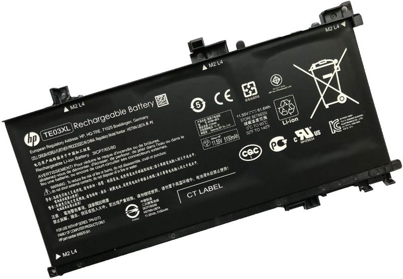HP TE03XL Battery Replacement Genuine Notebook Battery 61.6wh 11.55v HP Omen and Pavilion Series (HP OMEN 15-ax012TX to 15-ax050TX, HP Pavilion 15-bc001TX to 15-bc045TX 15-ay033TX 15-ay034TX 15-AX043 P/N: 849910-850 849570-541 HSTNN-UB7A TPN-Q173)